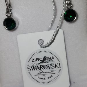 Green Emerald Swarovski Crystal Drop Ear…